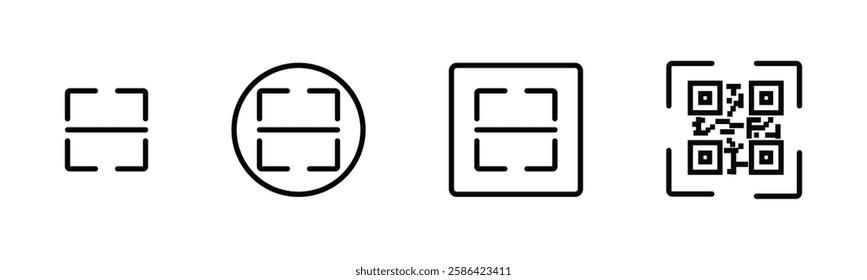 Scan icon vector. Simple scanning code icon button. Barcode symbol illustration. Scanner icon