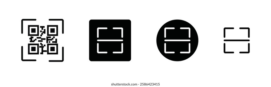 Scan icon vector. Simple scanning code icon button. Barcode symbol illustration. Scanner icon