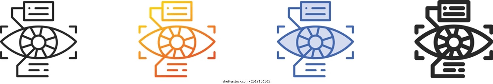 scan icon.Thin Linear, Gradient, Blue Stroke and bold Style Design Isolated On White Background