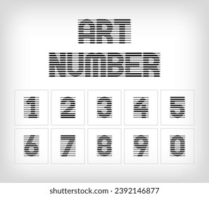Scan line logo icon design from numbers, vector illustration. The number formed by the combination of lines. Creative flat design style.