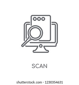Scan linear icon. Modern outline Scan logo concept on white background from Internet Security and Networking collection. Suitable for use on web apps, mobile apps and print media.