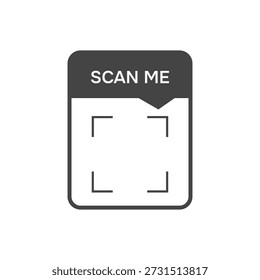 Escanea mi placa. Marco de código QR para smartphone.  Etiqueta telefónica. Vector 