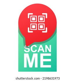 Scan me, flat style icon. QR code scan illustration vector