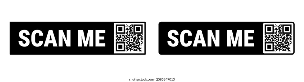 Scan me frame set. Qr code mockup. Mobile payment and identity.