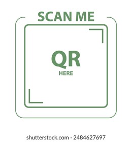 Scan me, frame template for QR code, menu, payment and information. Vector of instant guide and order, commerce frame template, qr code illustration