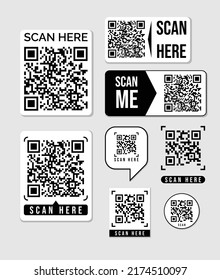 Scan Me Scan Here QR Code Bar Code Scanning