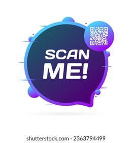 Scan me icon. Flat, purple, qr-code icon, scan me. Vector icon