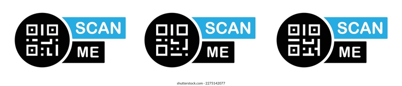 Scan me icon. Scan here icon. QR code icon, vector illustration