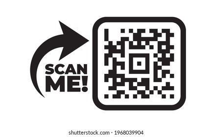 Scan me icon with QR code. Qrcode tempate for mobile app 
