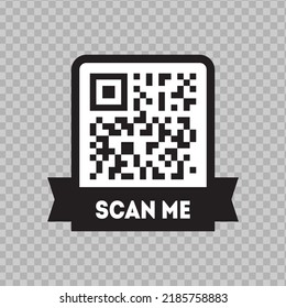 Scan me icon with QR code. Qrcode tempate for mobile app