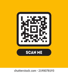 Scan me icon with QR code. Qrcode tempate for mobile app