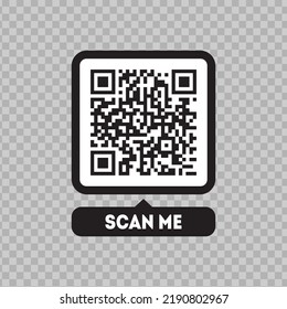 Scan me icon with QR code. Qrcode tempate for mobile app