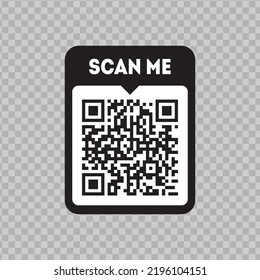 Scan me icon with QR code. Qrcode tempate