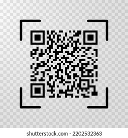Scan me icon with Qr code for smartphone isolated on white background. Qr code for payment, advertising, mobile app vector illustration.
