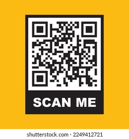 Scan me icon with QR code. QR code template