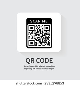 Scan me icon. Scan qr code icon for payment, mobile app, website Vector illustration.