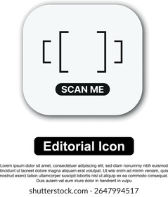 Scan Me Icon QR Code, Barcode, and Document Scanner Illustration
