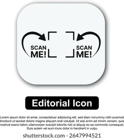 Scan Me Icon QR Code, Barcode, and Document Scanner Illustration