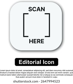 Scan Me Icon QR Code, Barcode, and Document Scanner Illustration