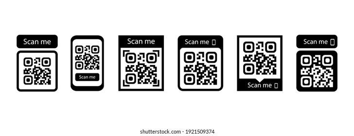 Scan me icon set. Qr code for payment. Vector EPS 10. Isolated on white background