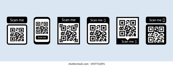 Scan me icon set. Qr code for payment. Vector EPS 10. Isolated on white background