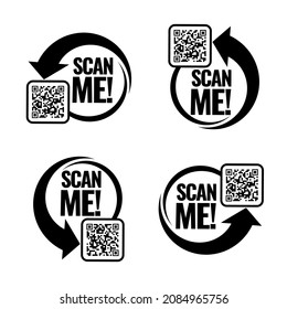 Scan me icon. Symbol or emblem. vector illustration