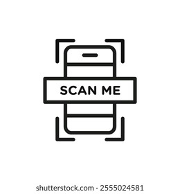 Scan me icon Symbol mark in Outline style