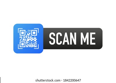 Scan me phone tag. Information icon vector. Bar code icon. Vector stock illustration.