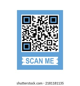 Escanearme la etiqueta telefónica. Qrcode para aplicación móvil. Código QR para smartphone. Ilustración aislada sobre fondo blanco. Ilustración vectorial.