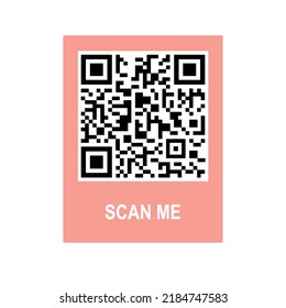 Scannen Sie mich mit einem Telefonanhänger. Qrcode für mobile App. Einzige Illustration auf weißem Hintergrund. Vektorgrafik.