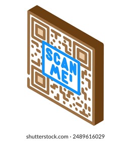 scan me product label caution isometric icon vector. scan me product label caution sign. isolated symbol illustration