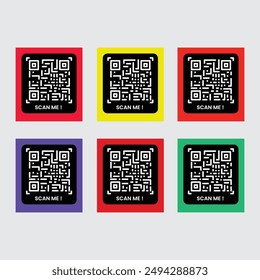 scan me product label caution line icon vector. scan me product label caution sign. isolated contour symbol black illustration