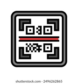 scan me product label caution color icon vector. scan me product label caution sign. isolated symbol illustration