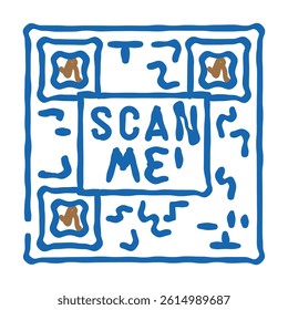 scan me product label caution doodle icon sketch vector. scan me product label caution sign. isolated symbol illustration