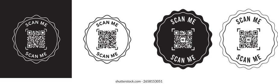 Digitalize-me o adesivo de crachás de código qr preto