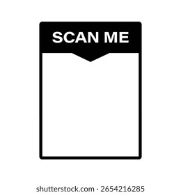Scan Me QR Code Frame, Vector Template in Black and White