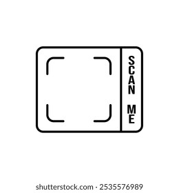 scan me QR code icon, line vector isolated on white background. trendy and modern design