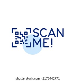 Scan me. QR code pixel perfect, editable stroke line art icon