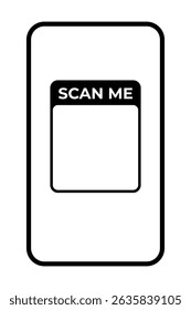 Scan Me QR Code Placeholder: Minimalist Black and White Icon