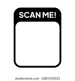 Escanéame el marcador de posición del código QR. Llamado a la acción, escaneo móvil e ícono de Enlace digital	