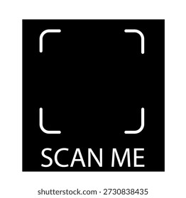 Scan me. QR scanner frame vector illustration. Square border shape with sign mobile UI, shop screens, website design, and information cards.