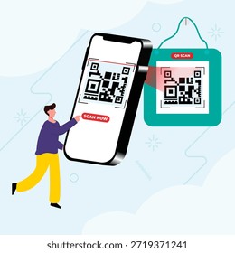  Scan me set collection, scan me illustration, qr code scanning illustration, scan me label fullcolor, scan me banner collection