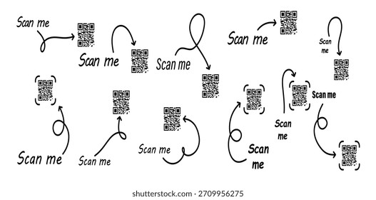 scan me Vektorsymbol mit qr-Code qrcode-Vorlage für mobile