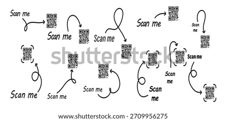 scan me vector icon with qr code qrcode tempate for mobile