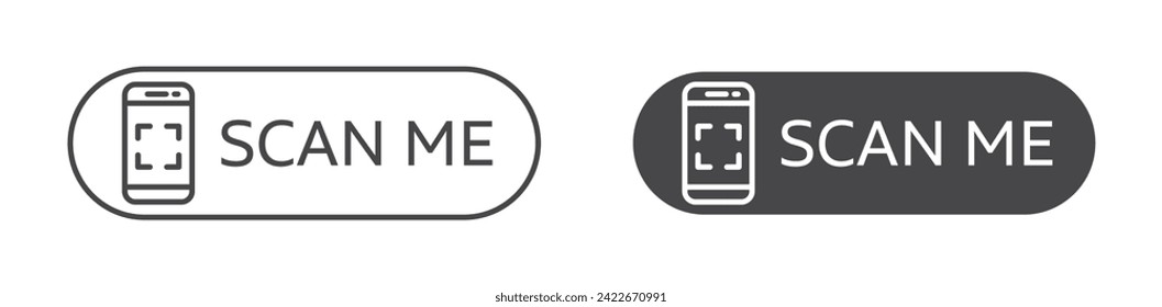 Scan Me Vector Illustration Set. Quick Response sign suitable for apps and websites UI design style.
