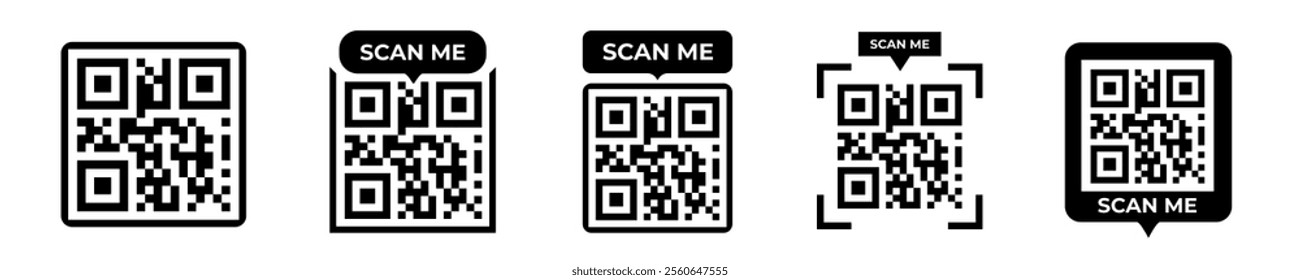 Scan me vector. QR code