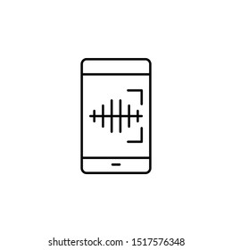 scan, mobile line icon on white background