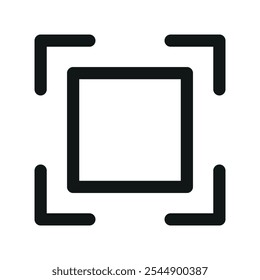 Scan object UI icon, object scanning simple line user interface vector symbol