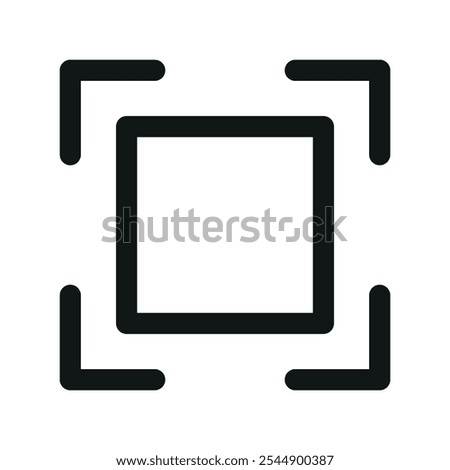 Scan object UI icon, object scanning simple line user interface vector symbol