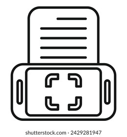 Scan online document icon outline vector. Data check. Approve identity